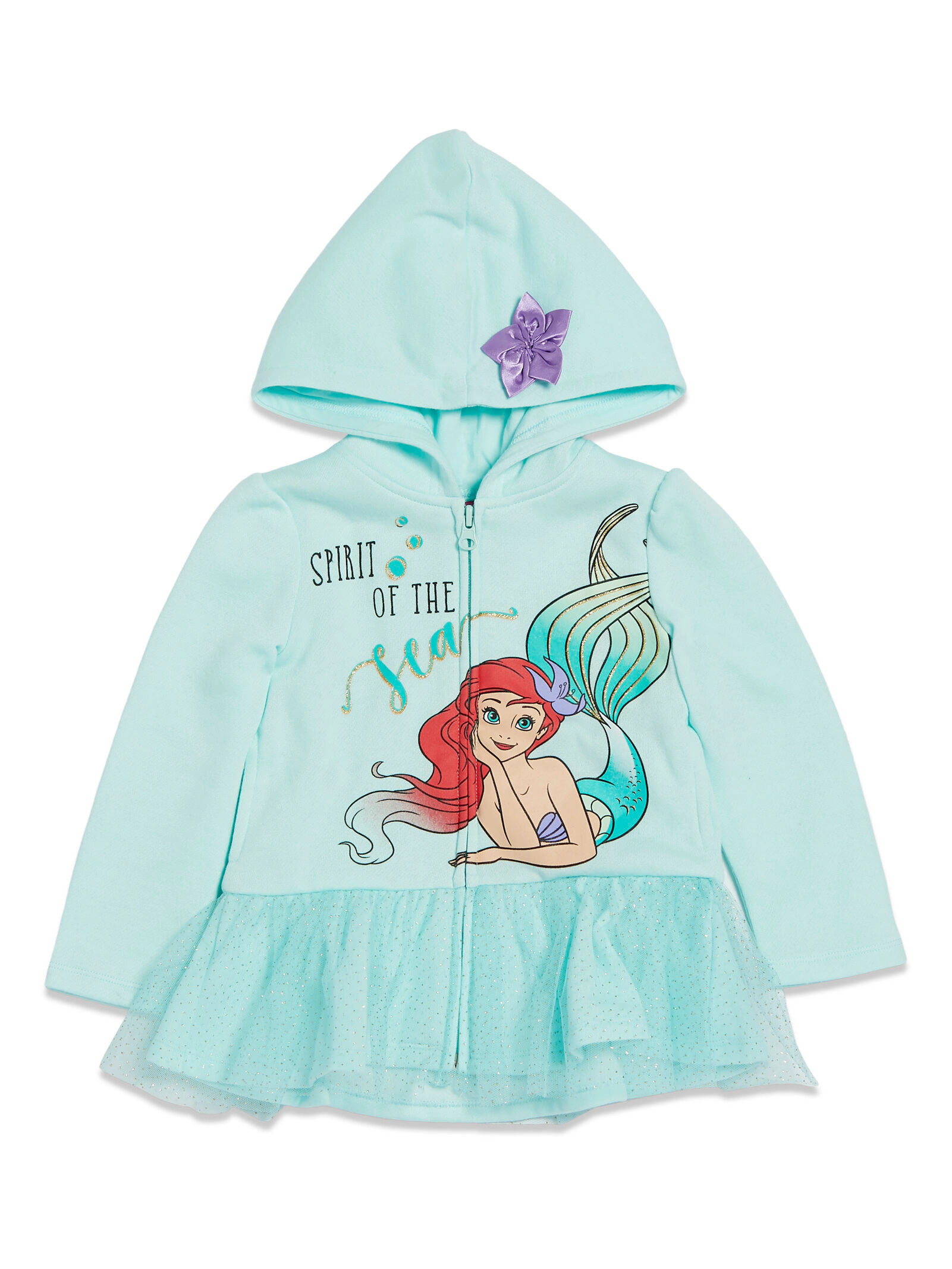 Disney Princess Girls' Zip-Up Hooded Sweatshirt