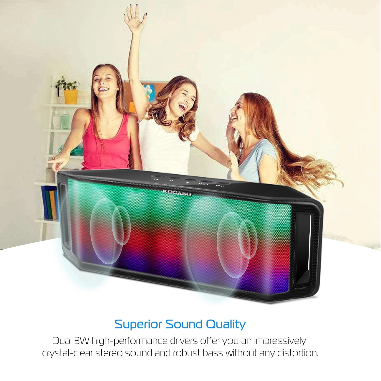 GBruno LED Wireless Speaker With FM Radio And Lights