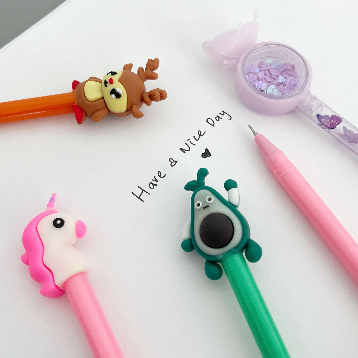 Wrapables Cute Critters Gel Pens for School and Office, Set of 12