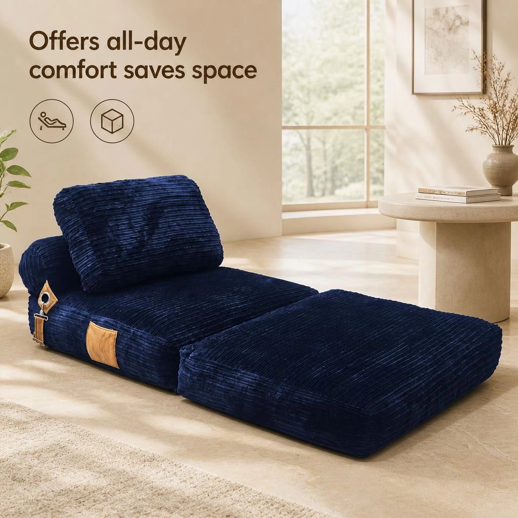 GOODSILO Soft Corduroy Lazy Bean Bag Chair Comfortable Plush Floor Lounge Seat