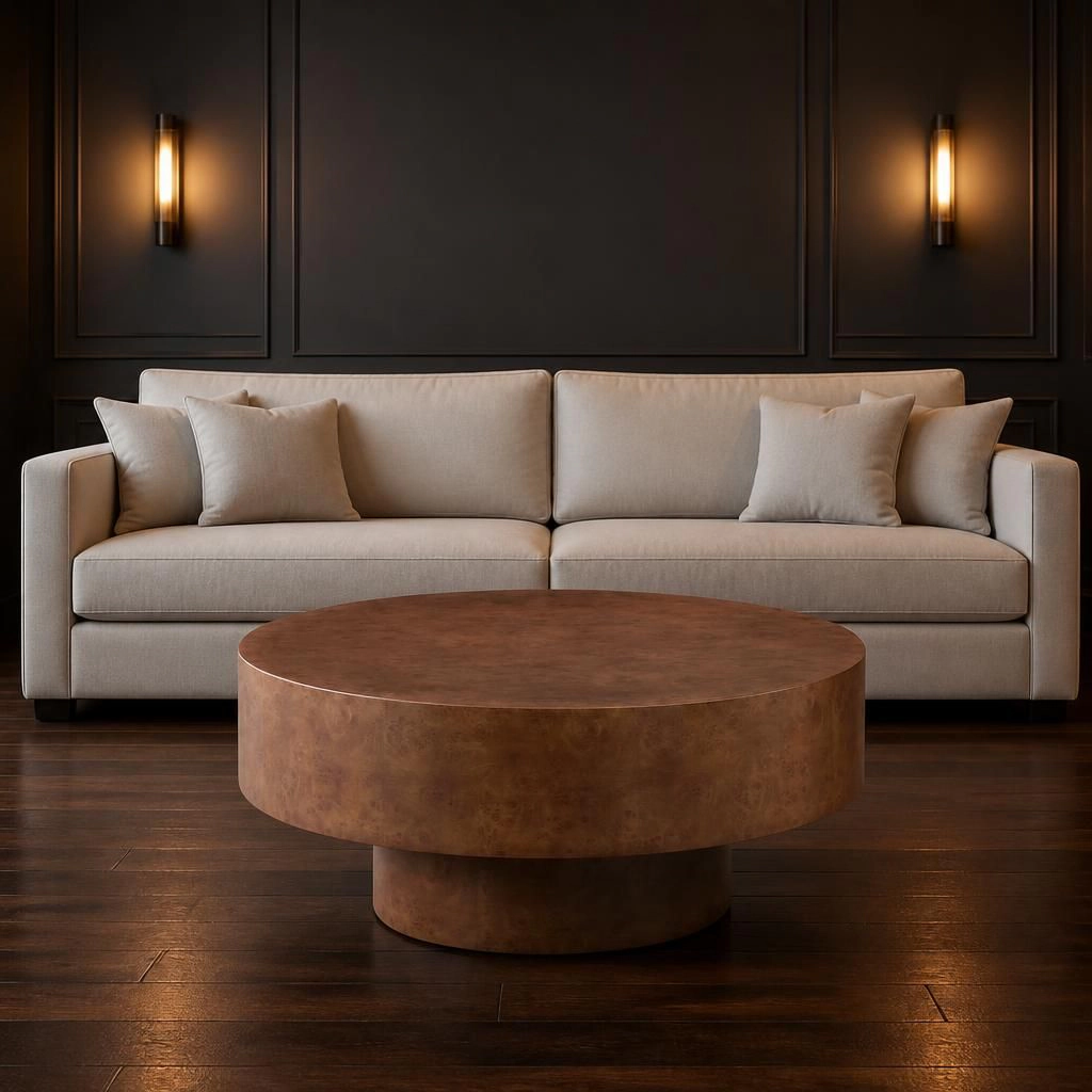 GOODSILO Round Low Profile Solid Top Accent Coffee Table
