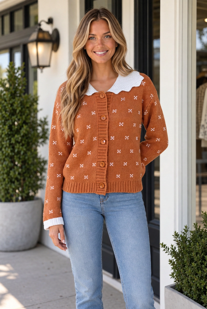 Threaded Pear Women's Elena Long Sleeve Knitwear Cardigan