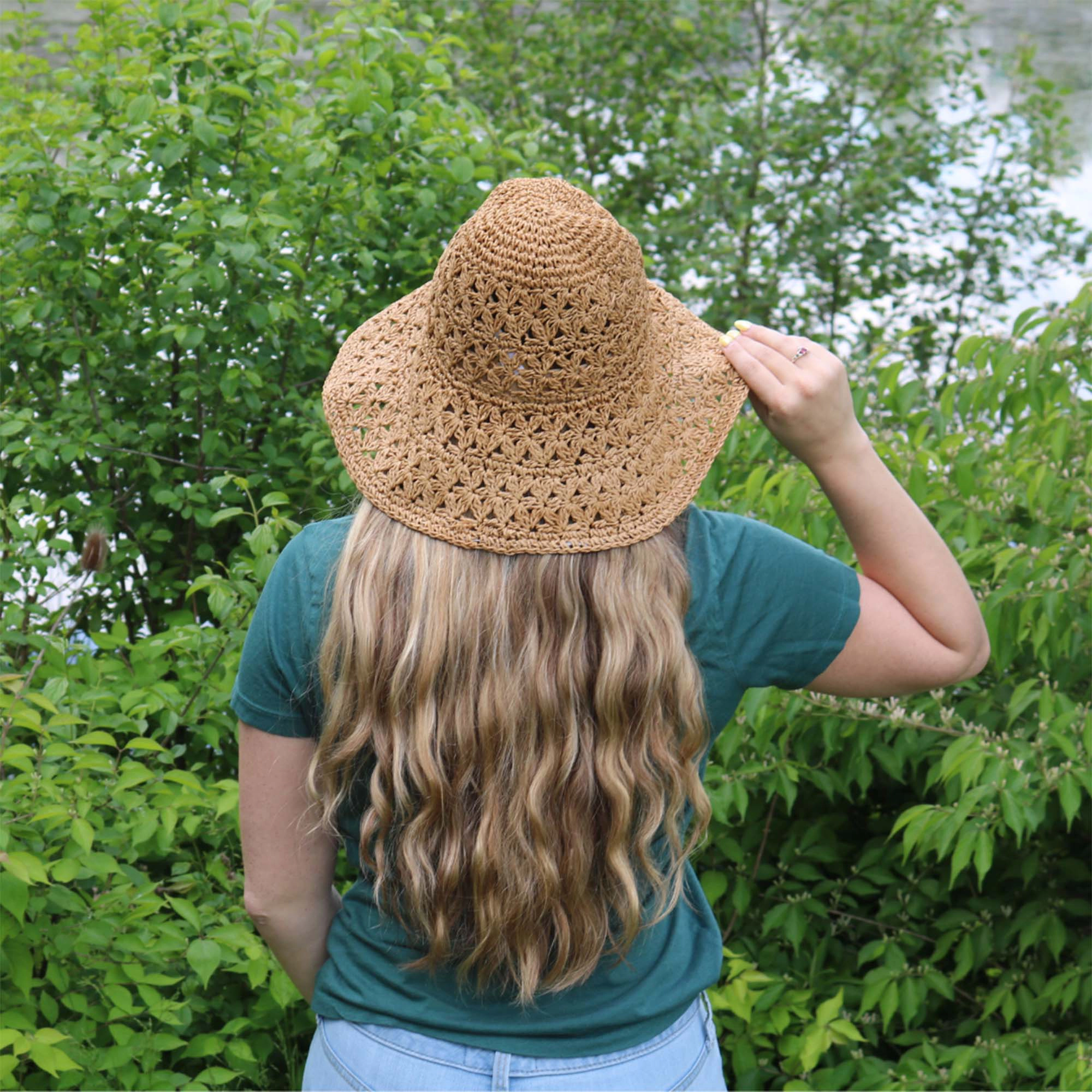 CTM Women's Straw Braided Bucket Hat
