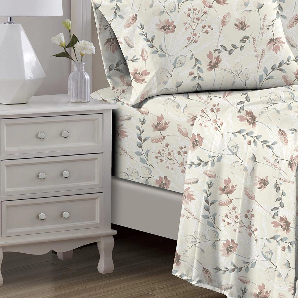 RT Designers Collection Petals Organic Cotton Ultra Soft Printed Sheet Set Multi King