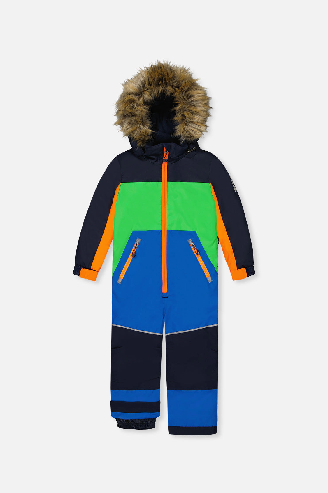 Deux par Boys Colorblock One Piece Discover Snowsuit with Detachable Hood