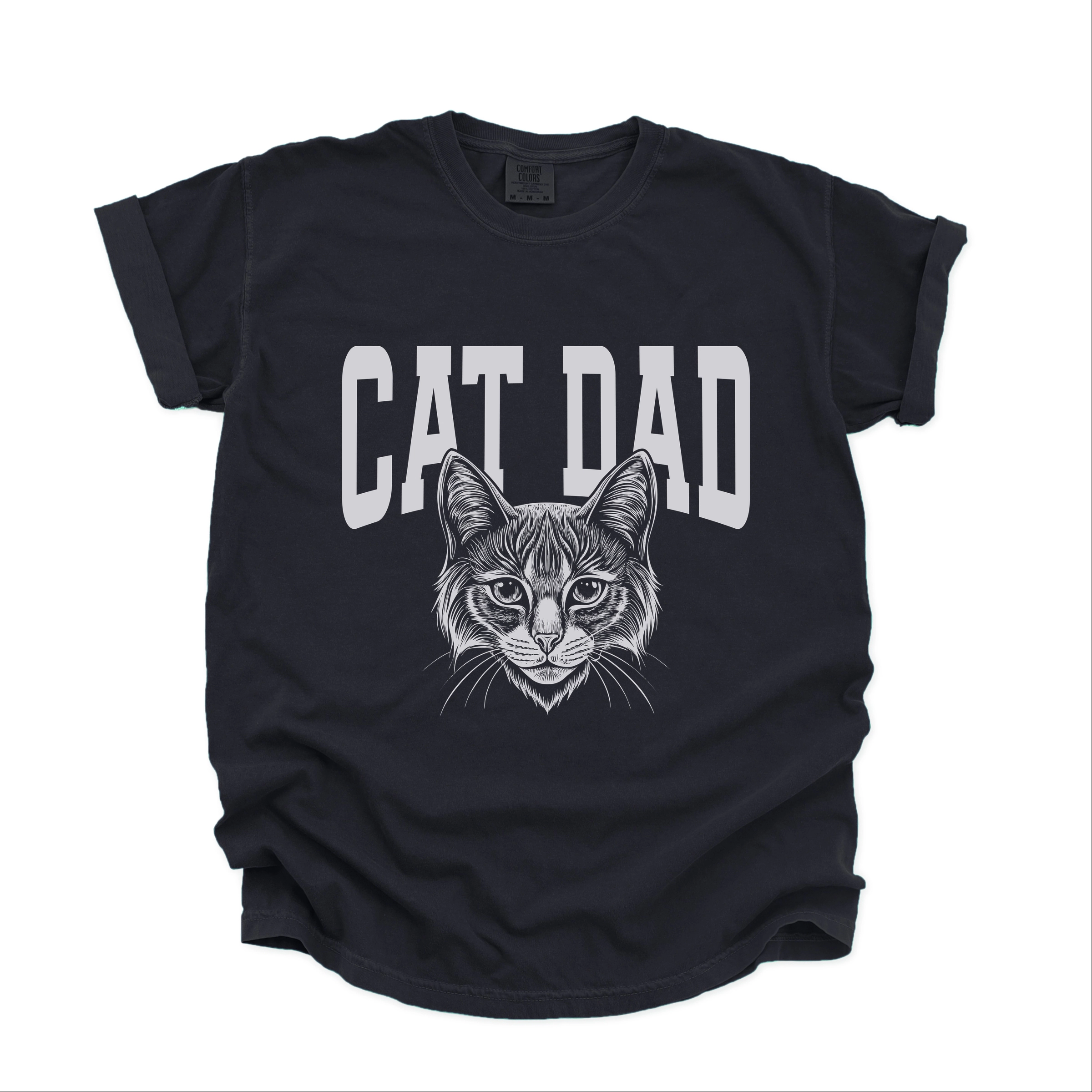 Simply Sage Market - Cat Dad Sketch Men's Garment Dyed Graphic T-Shirt