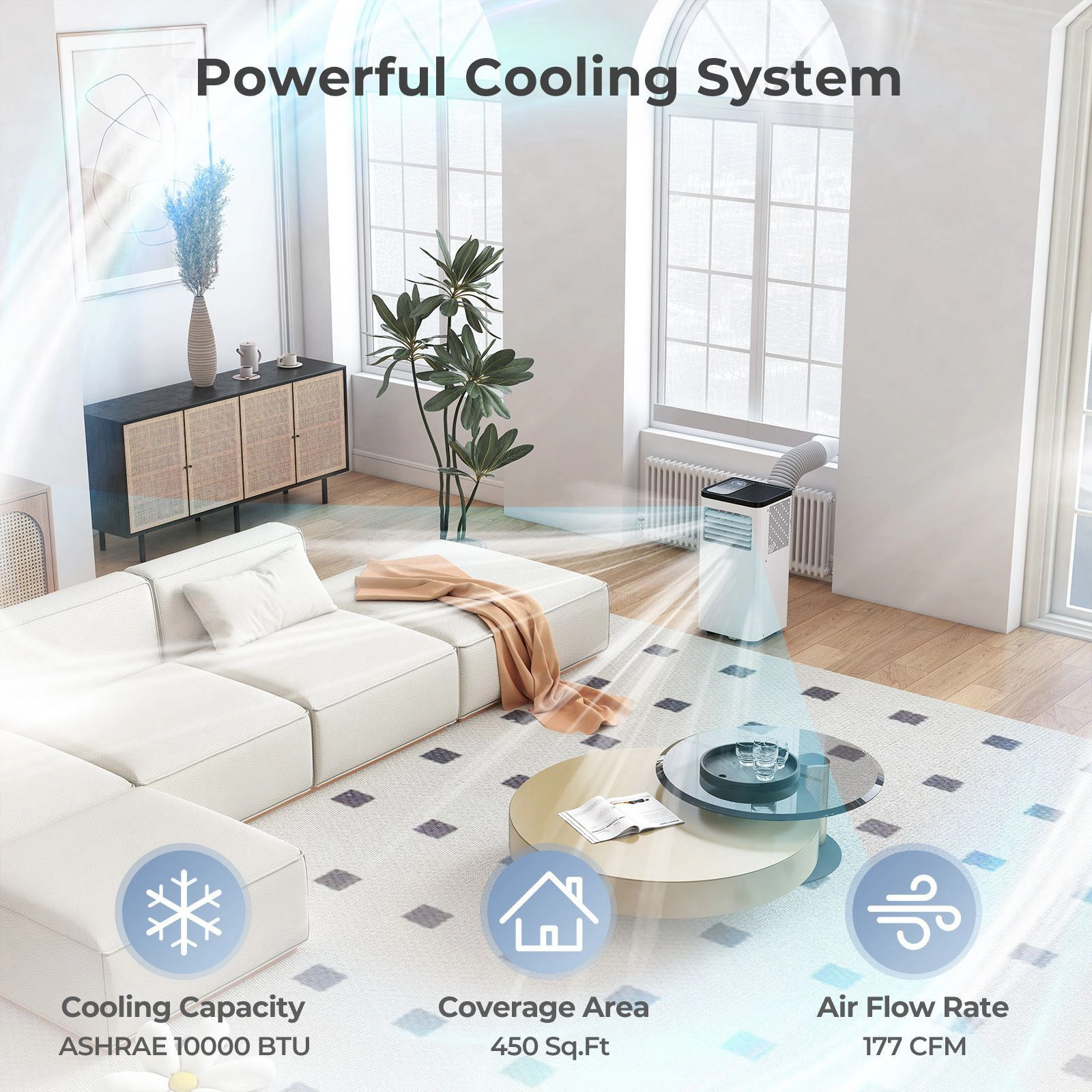 SlickBlue 3-in-1 Portable Air Conditioner with Fan and Dehumidifier