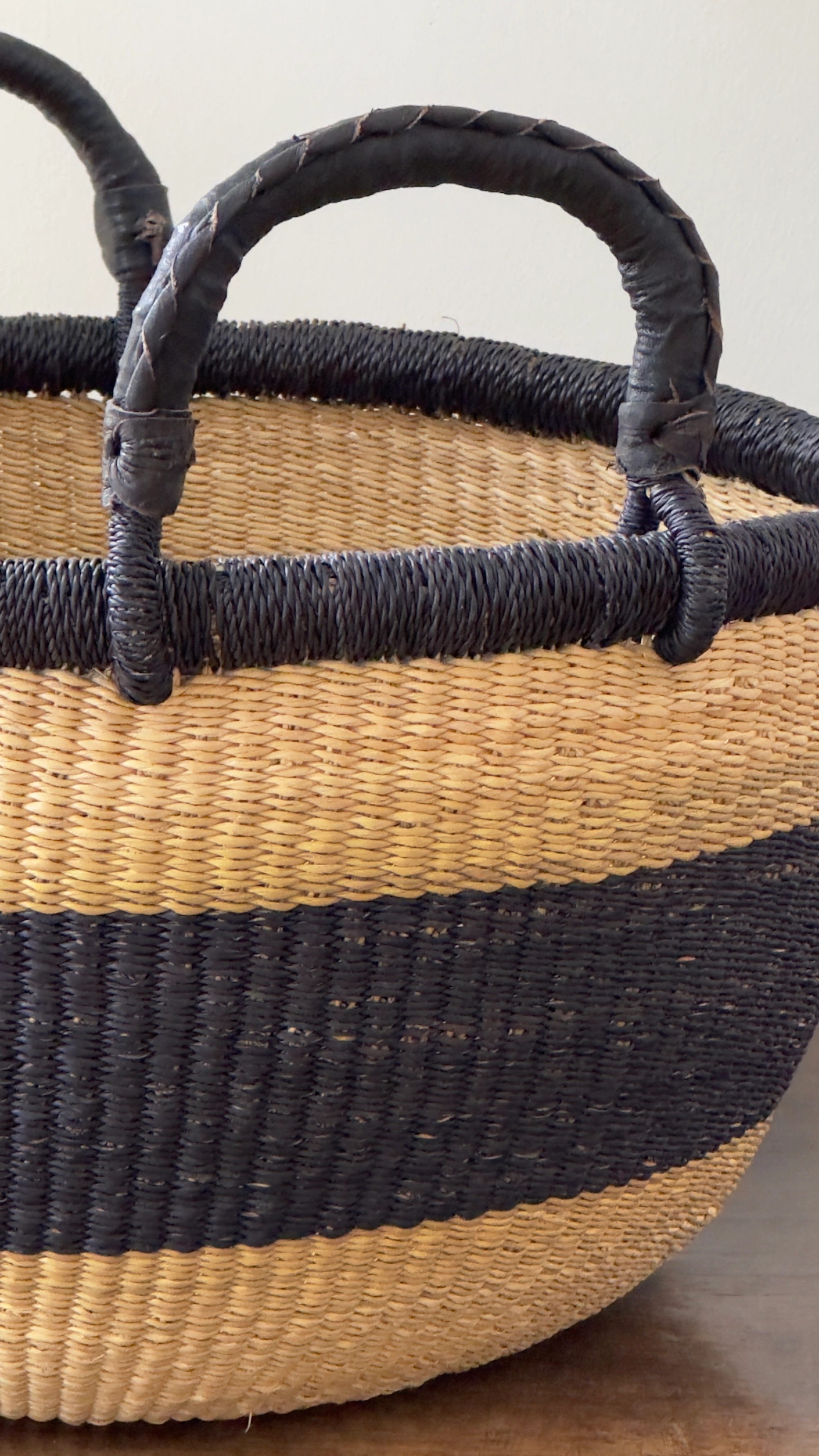 Mbare Handwoven Stripe Bolga Basket