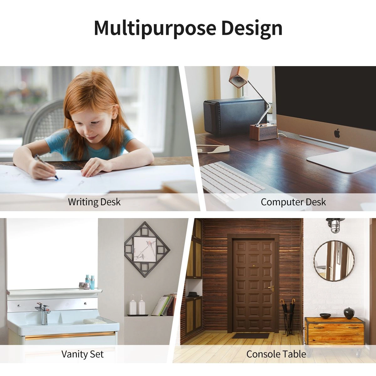 SlickBlue Home Office Desk with Removable Organizer and Drawers