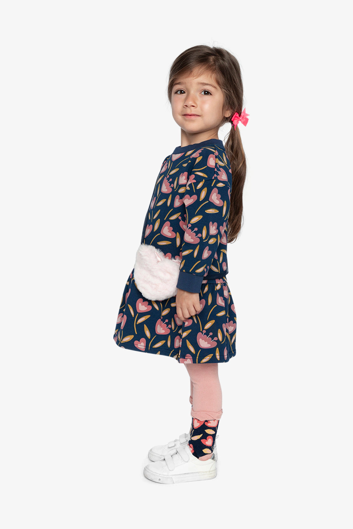 Deux par Girls Tulip Print French Terry Dress