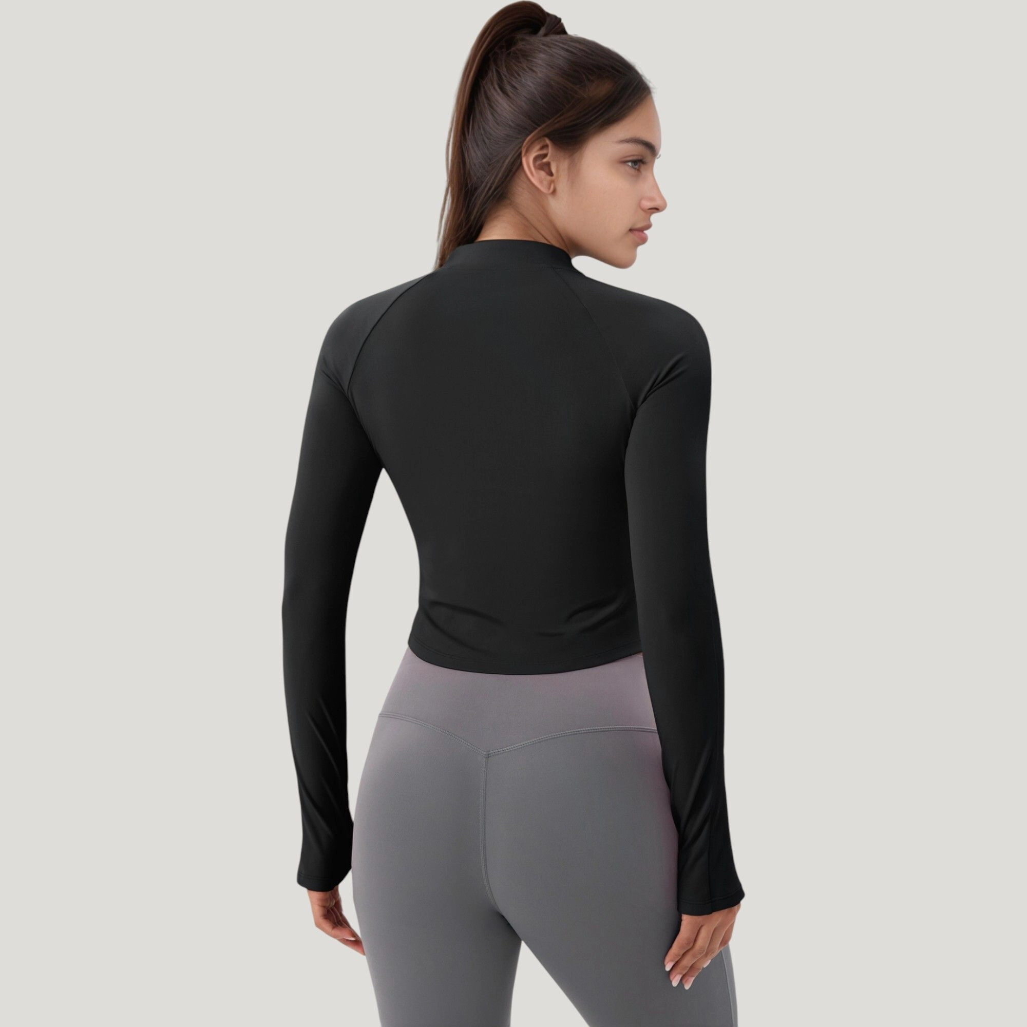 Anna-Kaci Women's Long Sleeve Zip Front Activewear Jacket with Streamlined Fit and Lightweight Performance Fabric