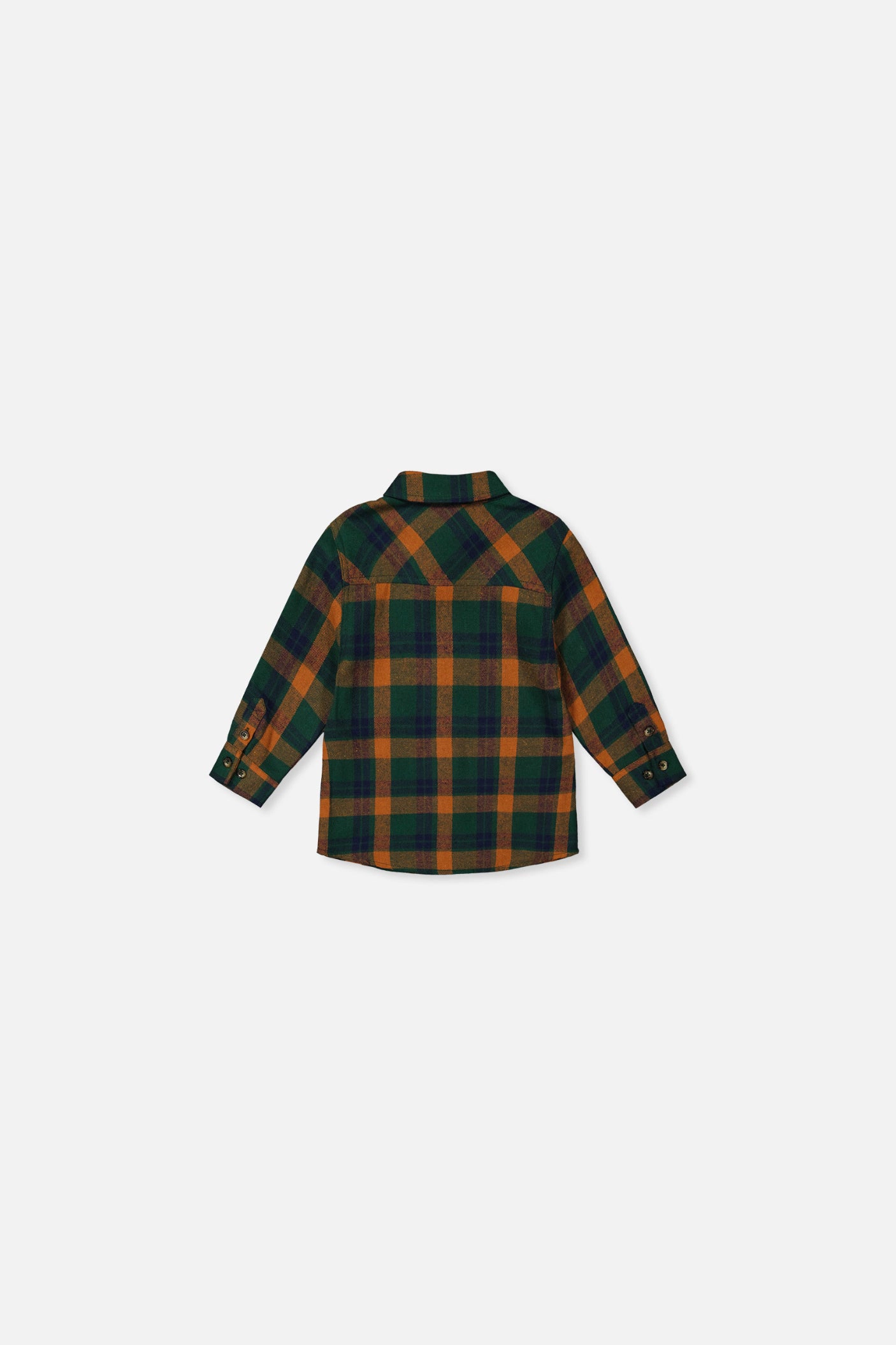 Deux par Deux Boys Collared Button Front Plaid Shirt