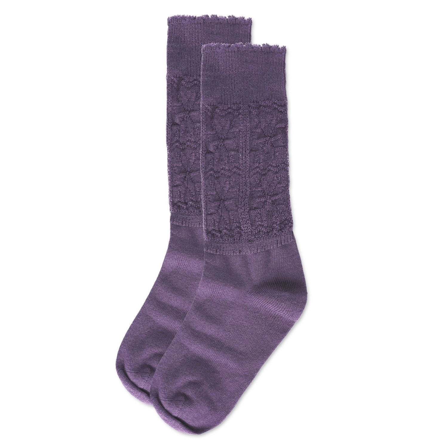 MeMoi Women's Delicate Flake Embroidered Crew Socks