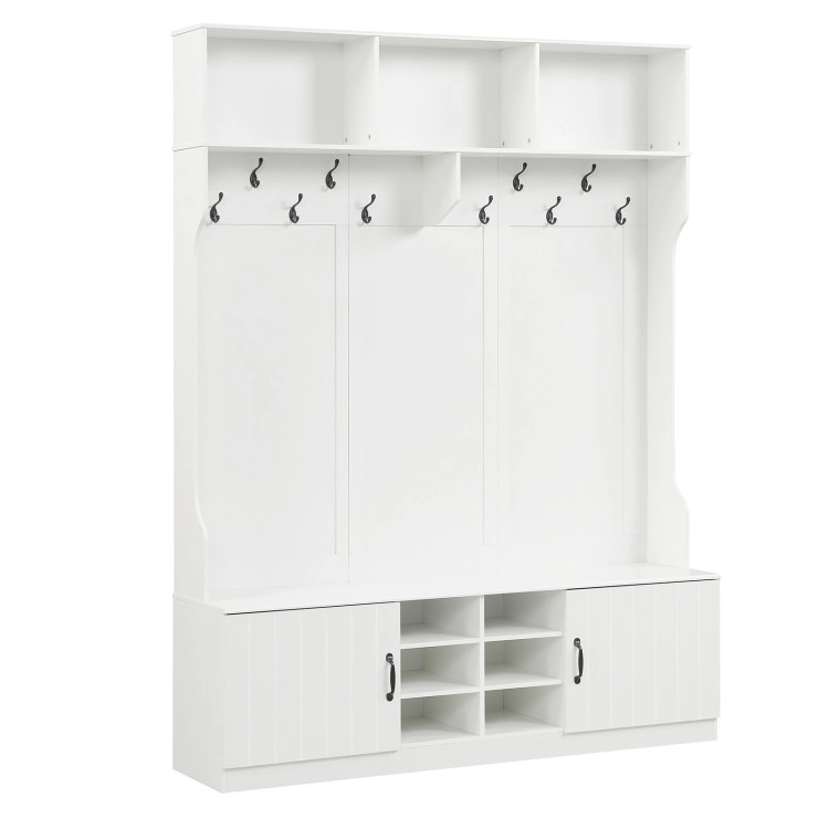Hivvago 59" Wide 6-in-1 Hall Tree with Bench and Storage