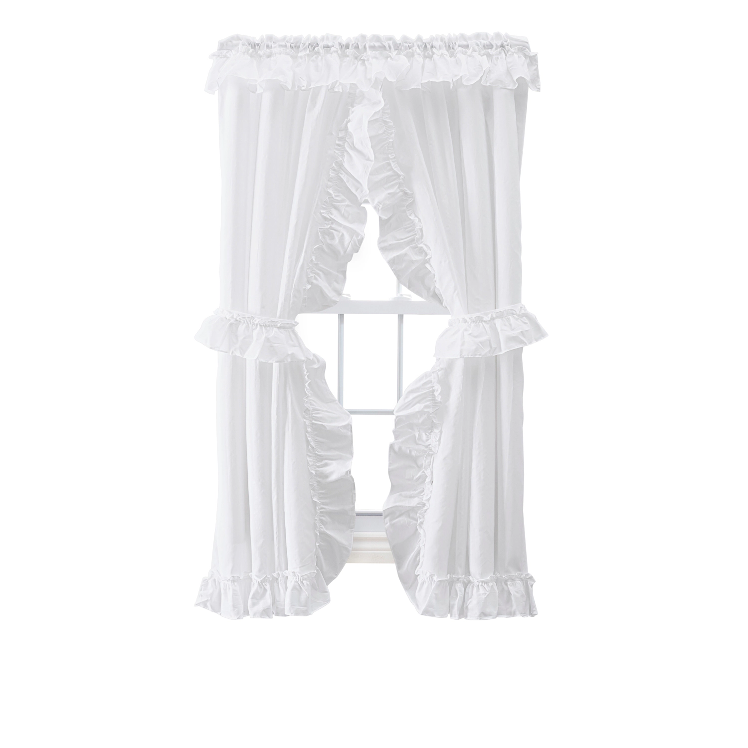 Ellis Curtain Springfield Stripe Tailored 3" Rod Pocket Curtain Panel Pair with Ties 82" x 84" Black