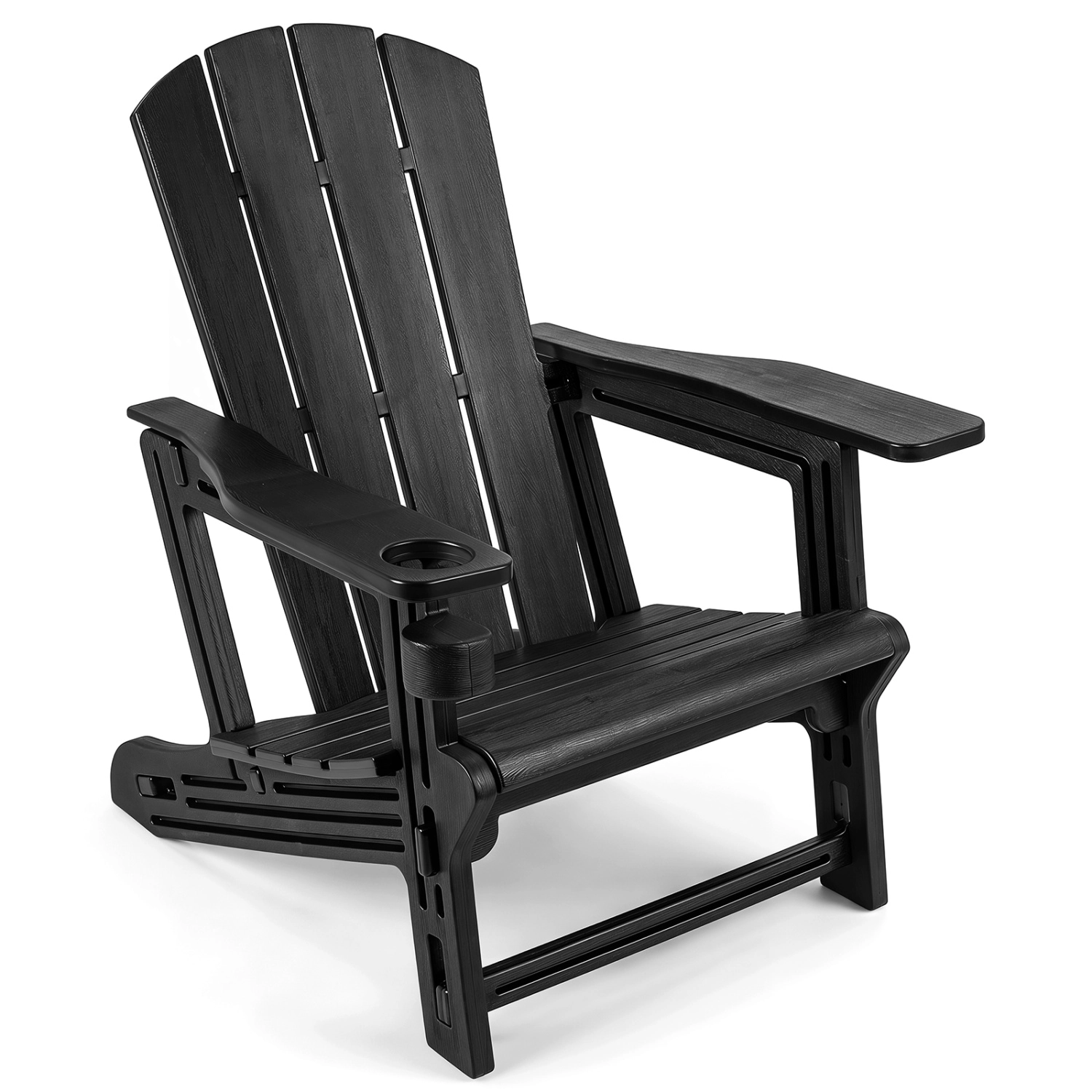 LJG HDPE Adirondack Chairs with Realistic Wood Grain for Backyard Lawn