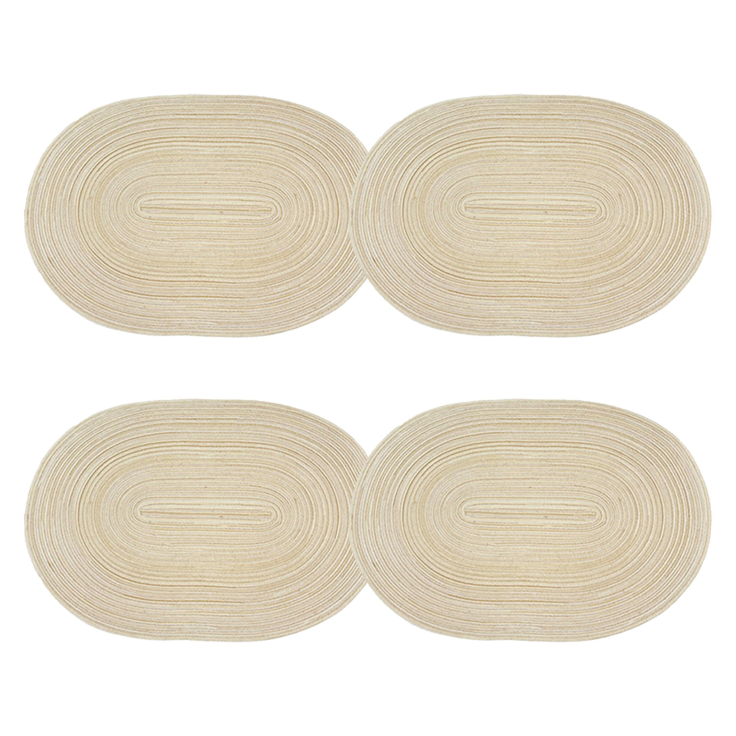 Alilang Unisex 4 Piece Oval Braided Placemats Woven Heat Resistant Dining Table Mats Washable Kitchen Place Mats