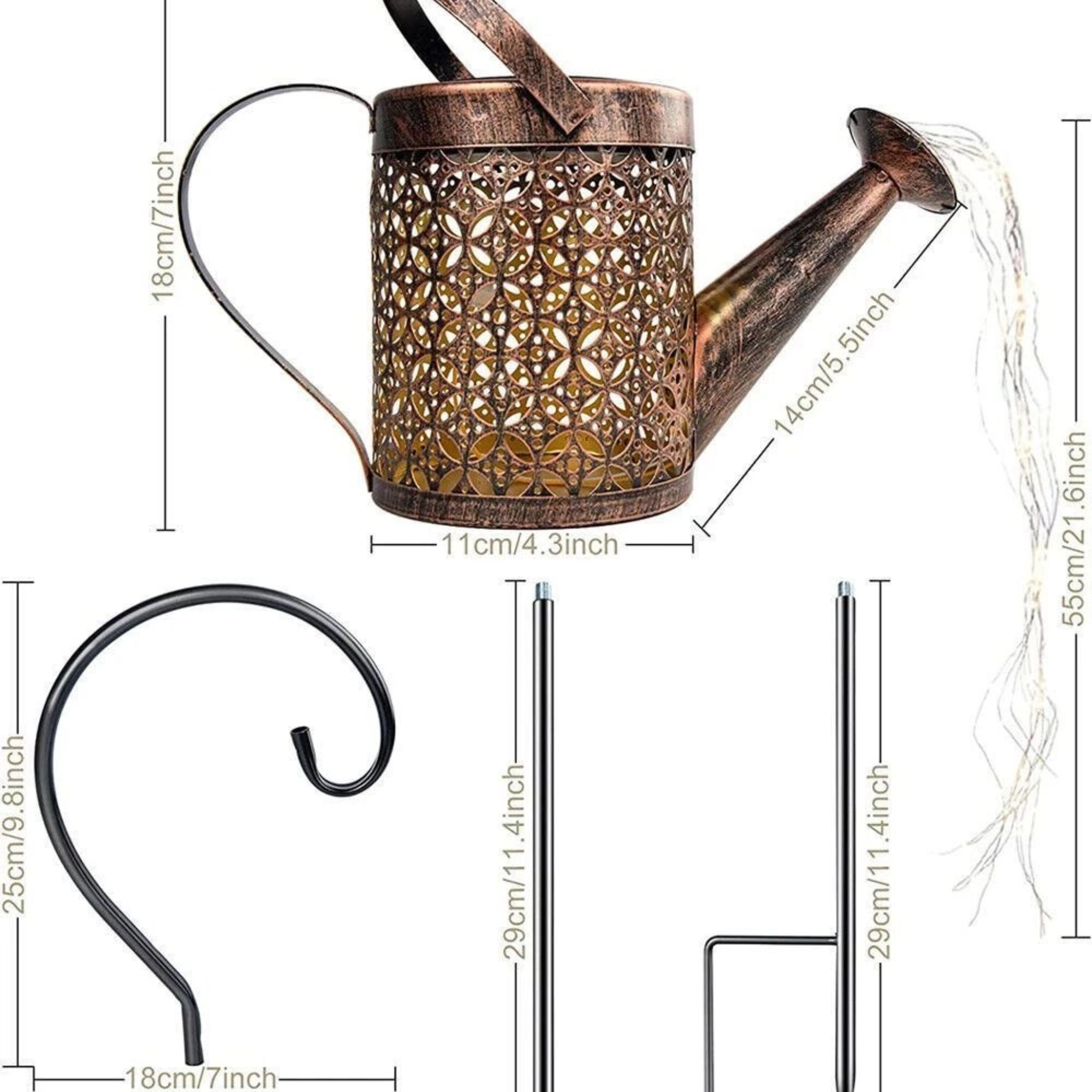Home Collection Solar Watering Can Garden Light with 36 Warm White LEDs
