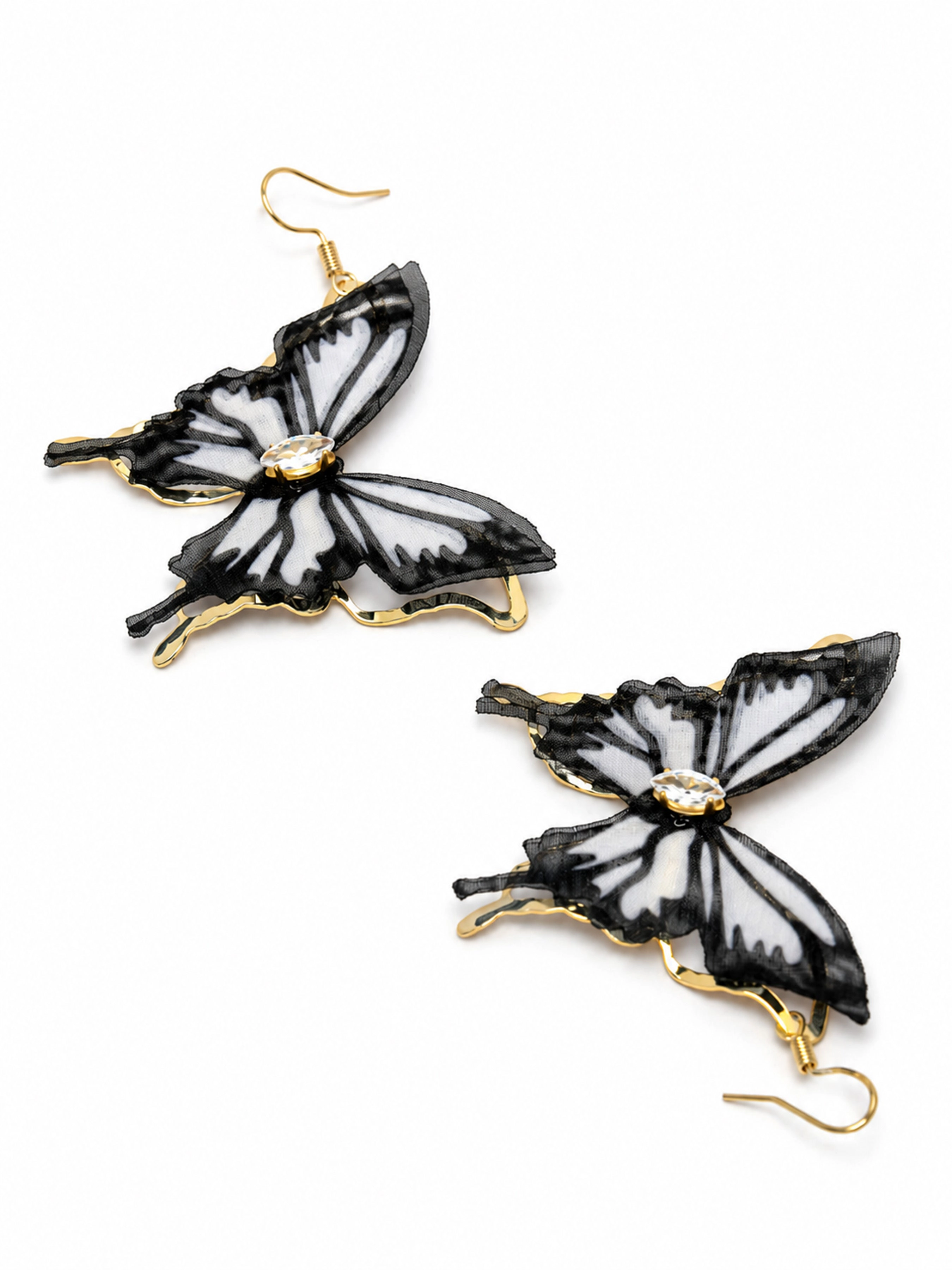 AGP PARIS Womens Black Butterfly Drop Earrings