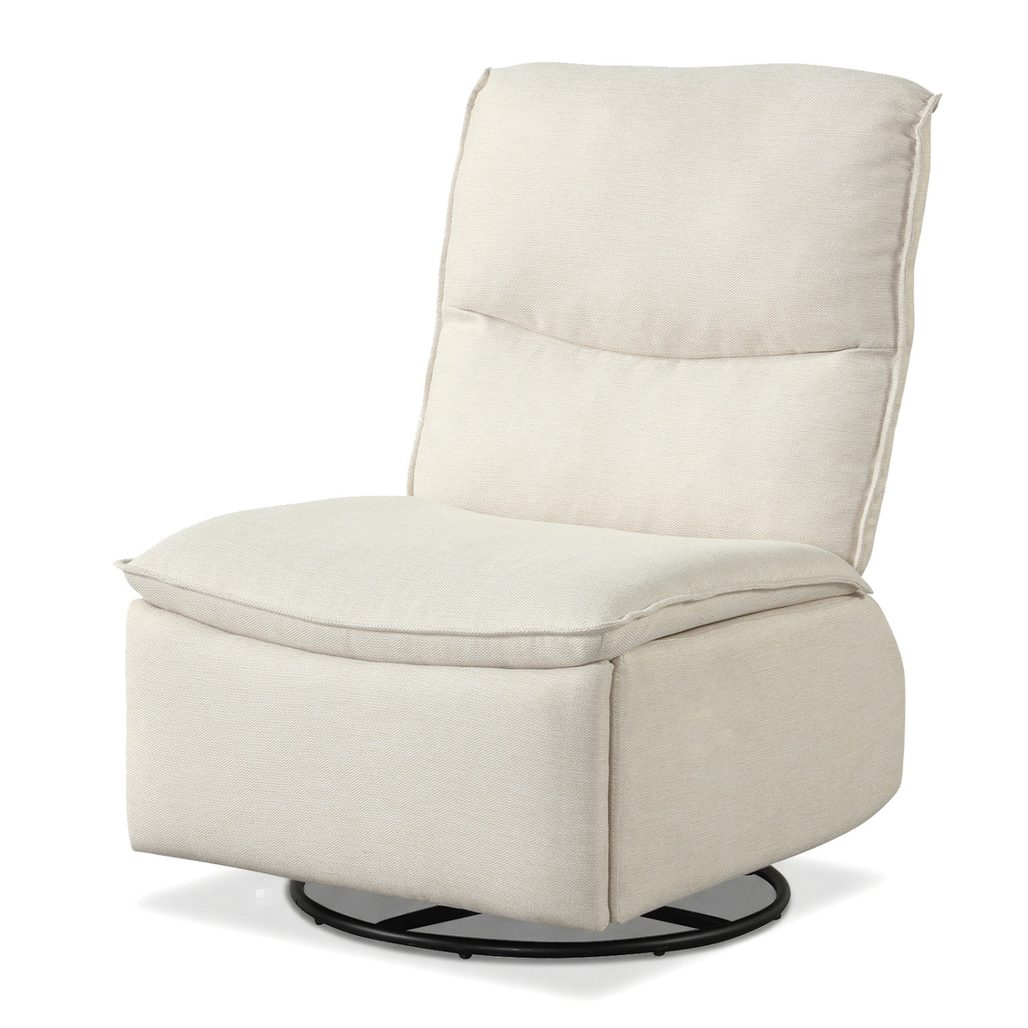 LJG 360° Swivel Rocking Chair with Cushioned Back for Living Room