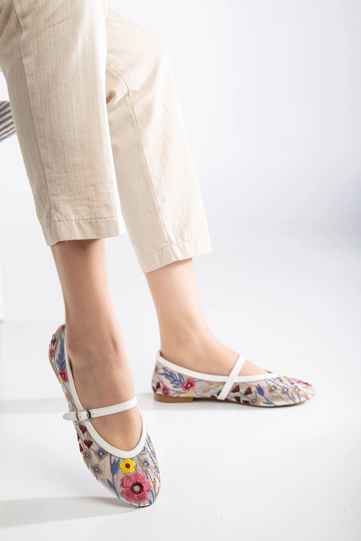 Prologue Shoes Womens Fauna Mesh Mary Jane Flats