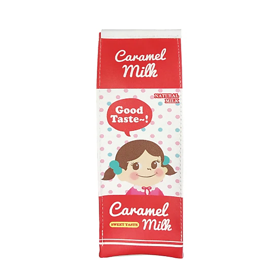 Wrapables PU Leather Milk Carton Pencil Pouches (Set of 2)