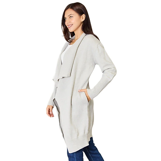 Sol Living Womens Stretch Knit Open Front Pocket Duster Cardigan, Color ...
