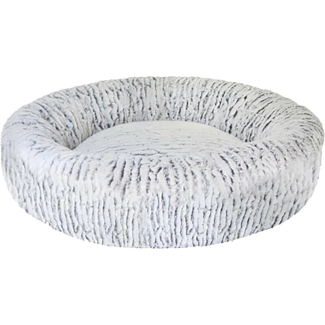 Sleep Zone 2 Tone Plush Bed - White & Black - 24 in.