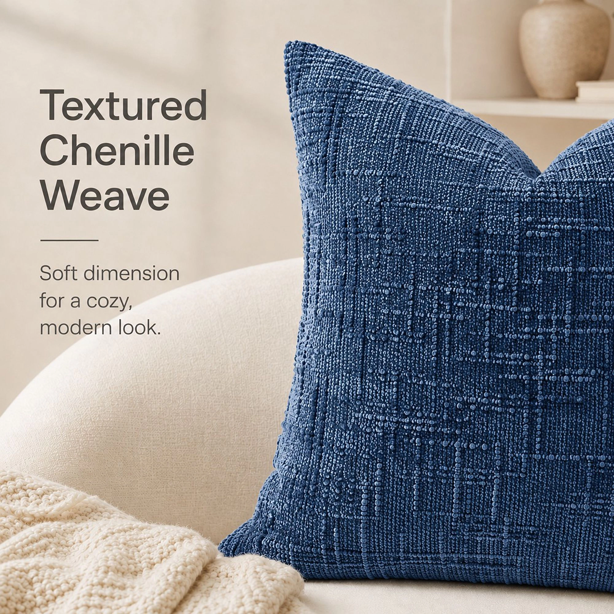 Alilang Unisex Textured Geometric Decorative Throw Pillow Cover Soft Accent Cushion for Sofa Bed