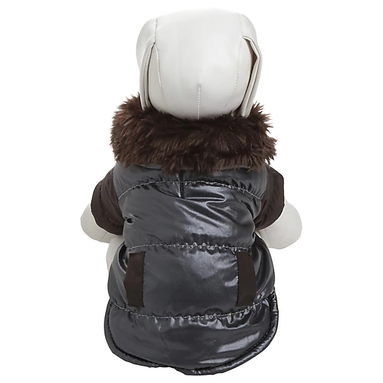 Pet Life ® Ultra Fur 'Track-Collared' Metallic Pet Jacket