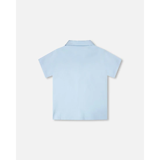 Deux par Deux Boys Classic Button Placket Short Sleeve Polo T-Shirt