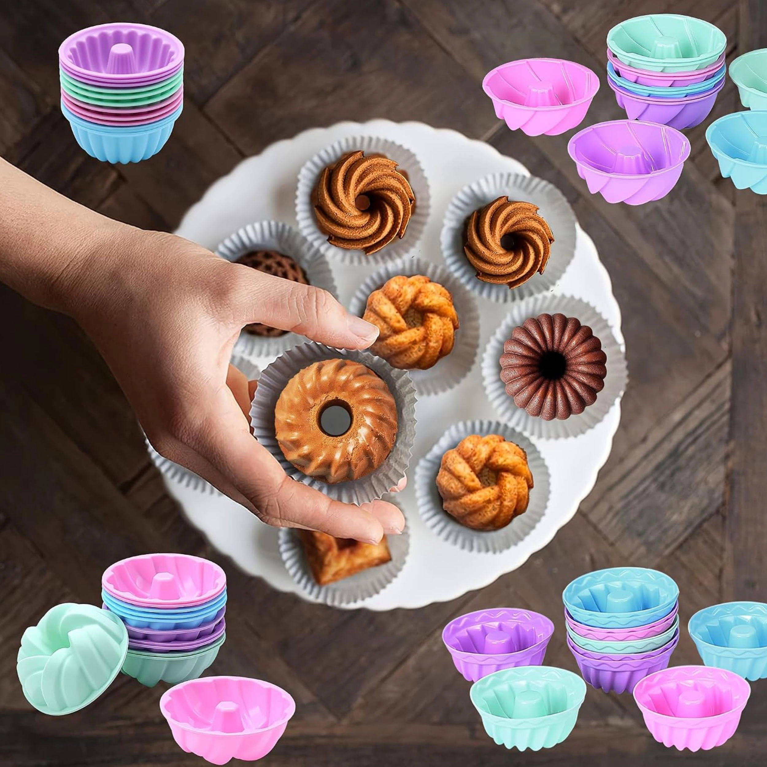 Stock Preferred Pack of 72 Nonstick Silicone Bakeware and Measuring Set