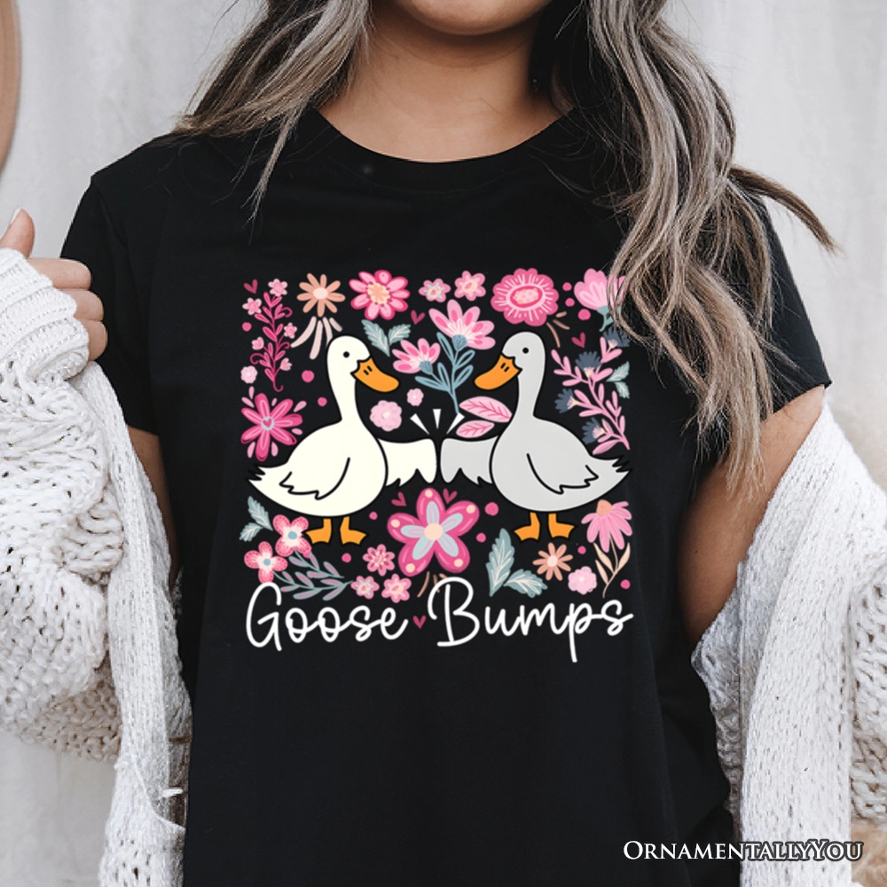 OrnamentallyYou Womens Funny Goose Bumps Floral T-Shirt