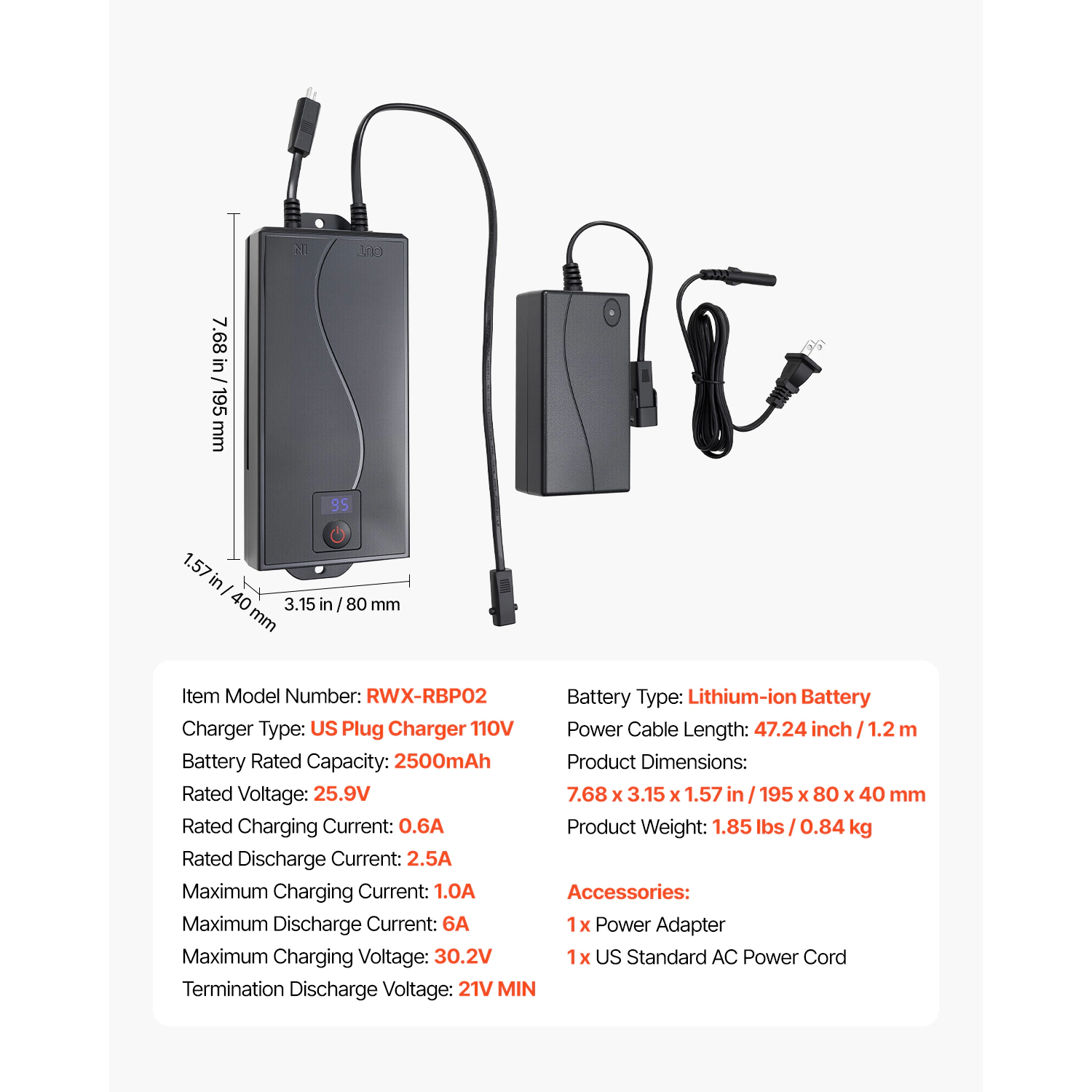 HONGGE Battery Pack for Reclining Furniture with Adapter