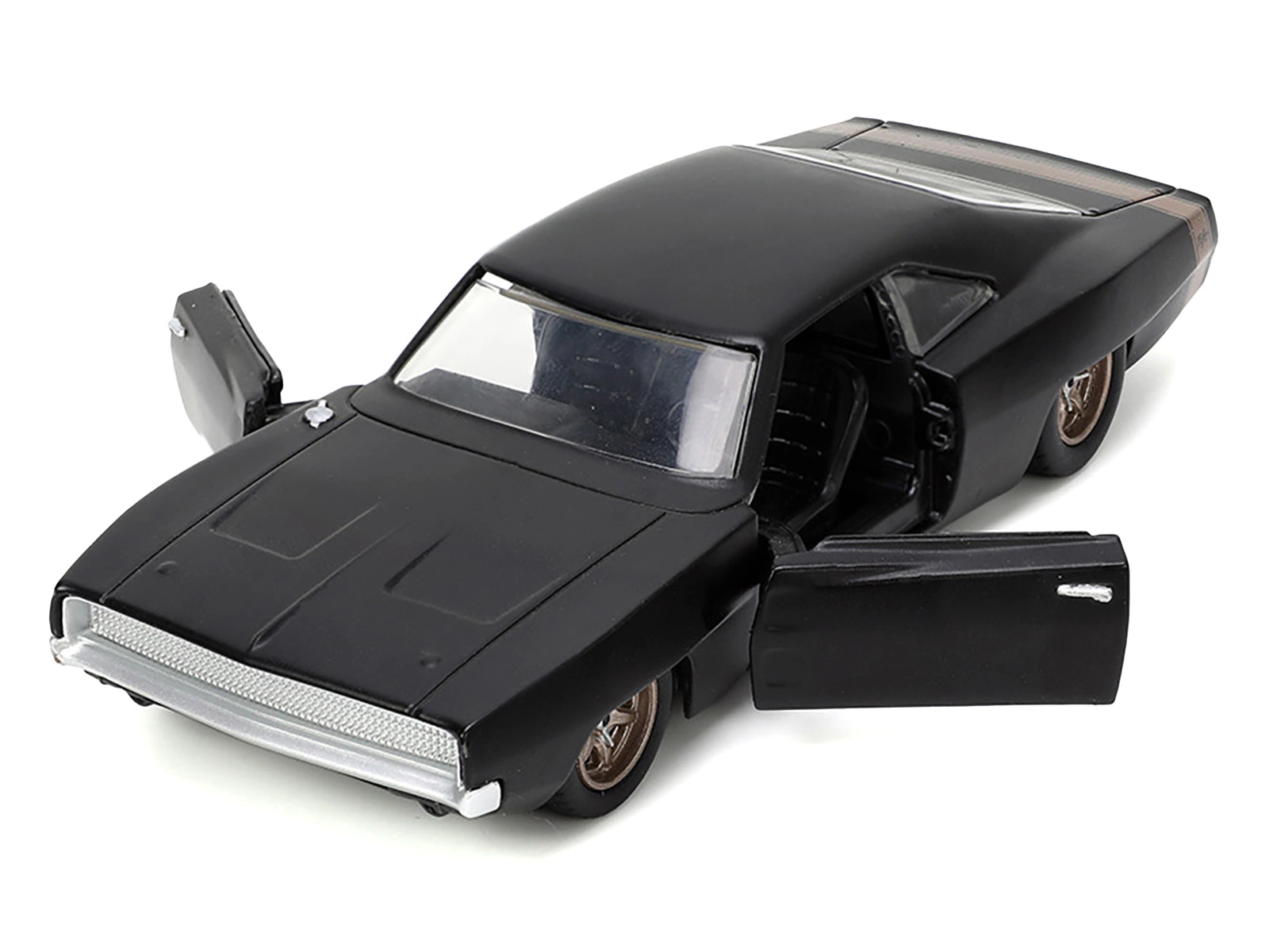 Jada 1968 Dodge Charger Widebody Matt Black with Bronze Tail Stripe "F9" (2021) Movie "Fast & Furious" Series