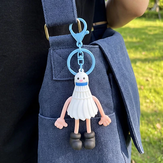 Alilang Women's 2-Piece Womens Sports Themed Bag Charm with Hanging Clip and Character Accent