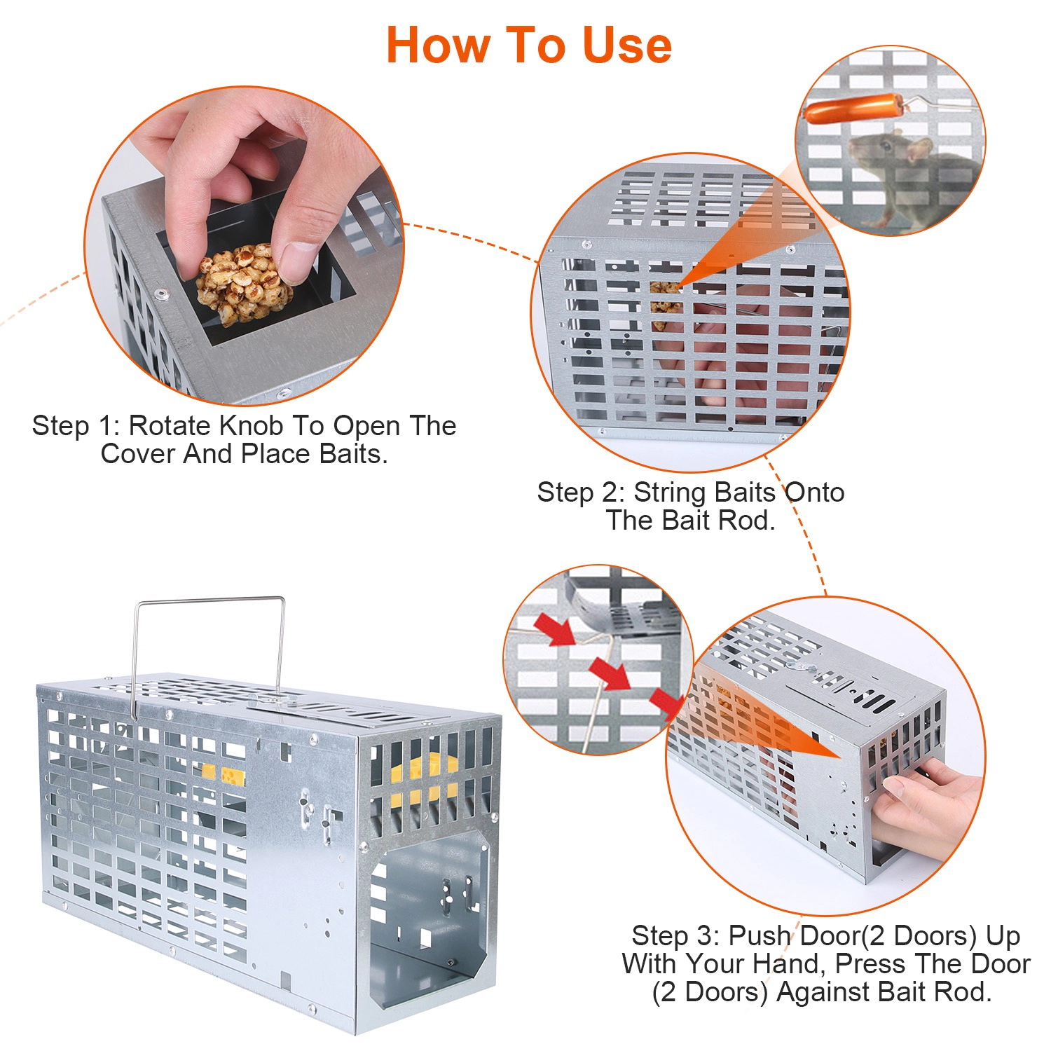 GBruno Humane Reusable Metal Mouse Trap Cage