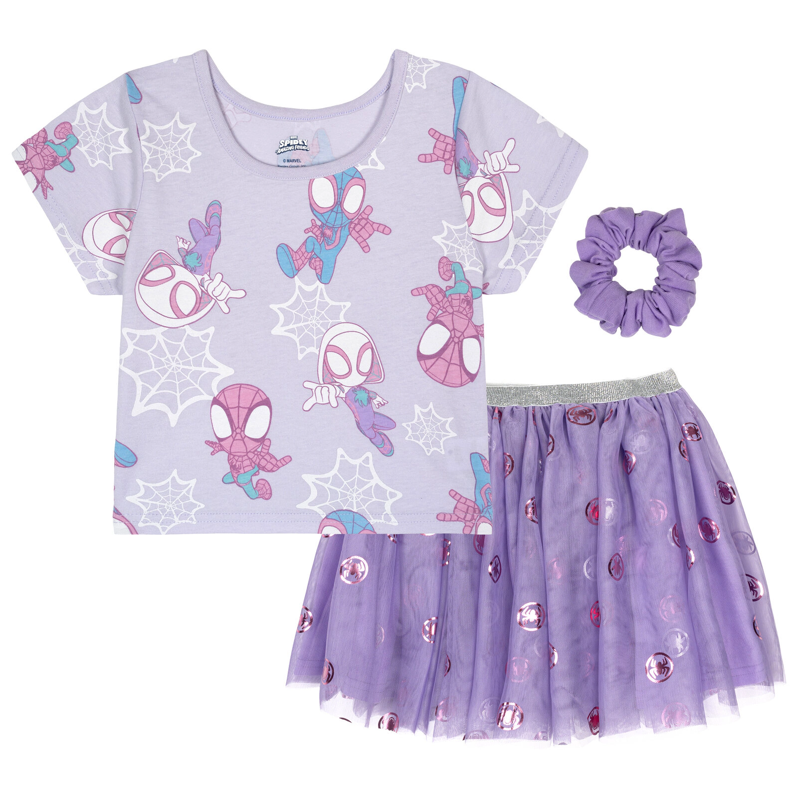 Marvel Spider-Man Girls' T-Shirt and Tutu Skirt Set