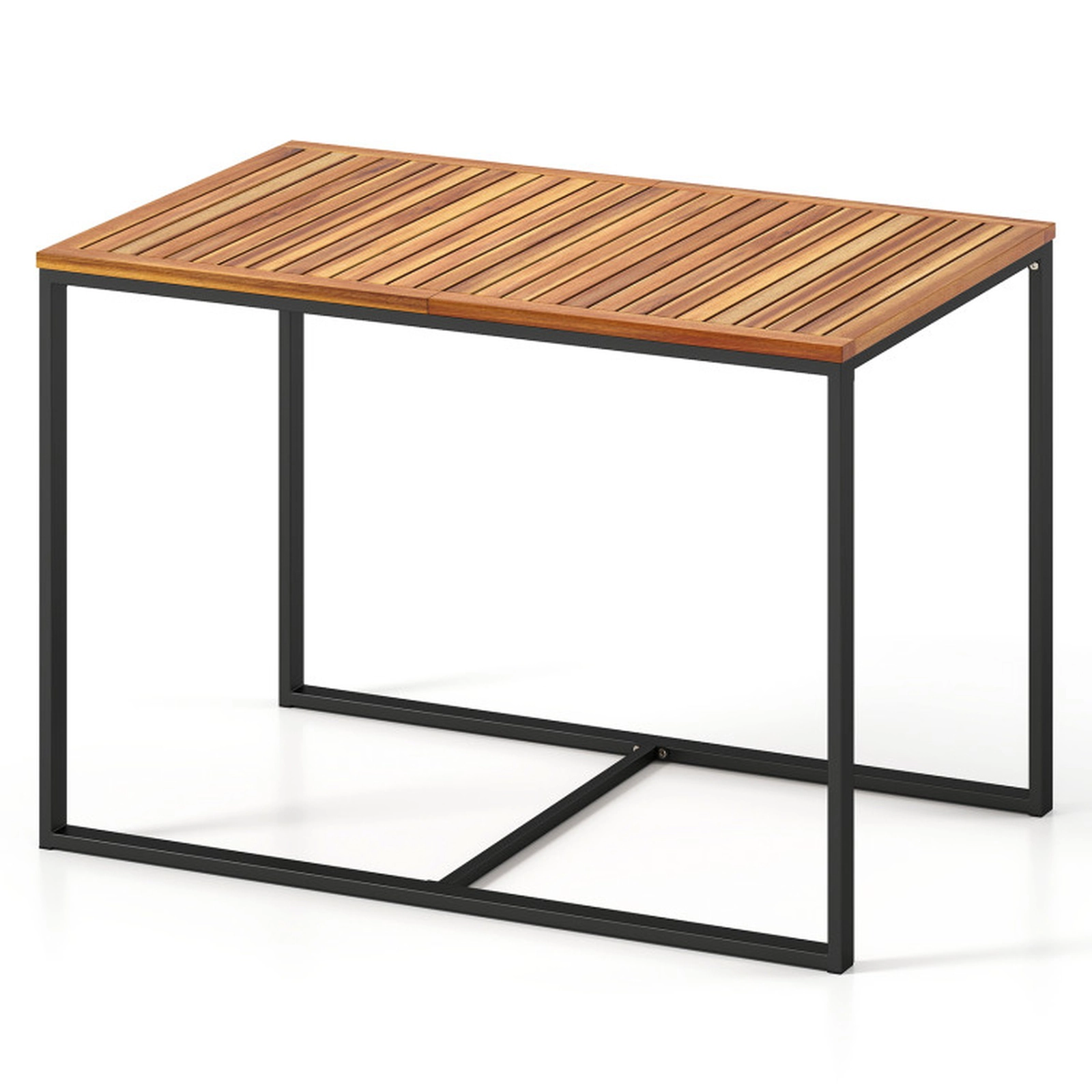 SUGIFT 43.5-in Acacia Wood Patio Dining Table for 4, Natural Finish