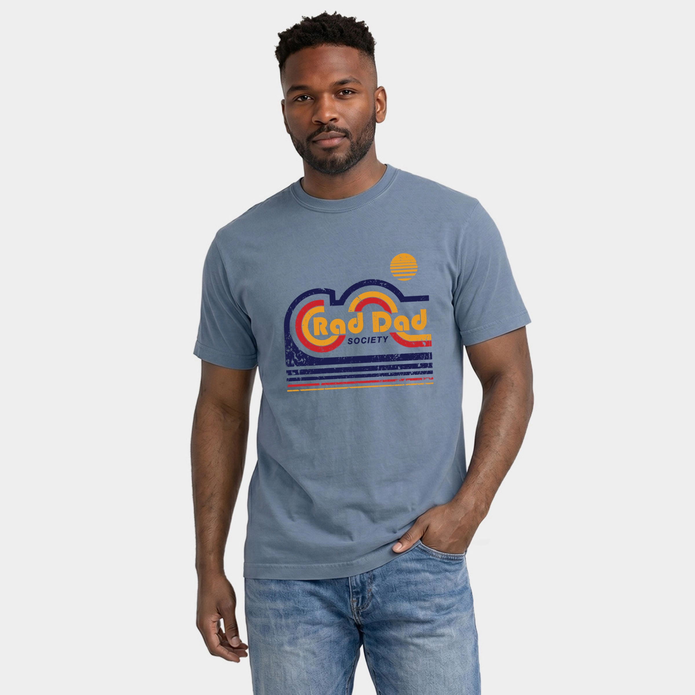 Simply Sage Market - Men's Garment Dyed Graphic T-Shirt Rad Dad Society Retro