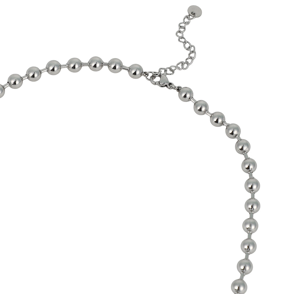 SOHI Women's The Puffer-Cuoer Pendant Necklace - Chrome Silver