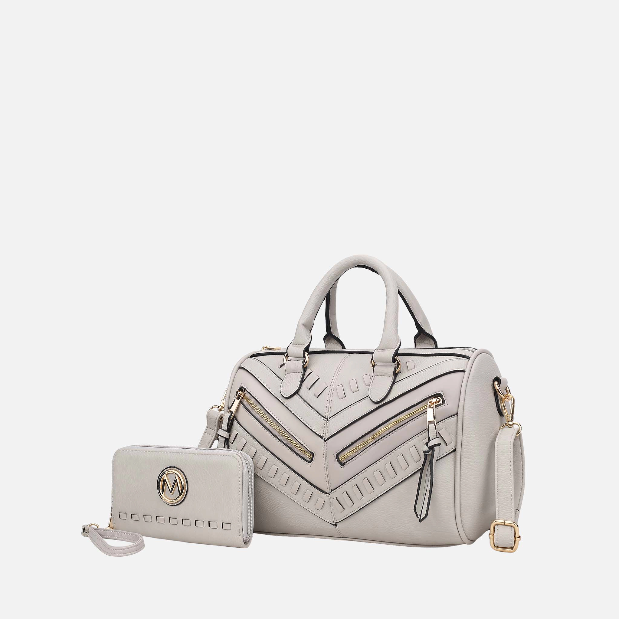 MKF Collection by Mia K Lara Satchel Bag and Wallet Set - Vegan Leather Handbag