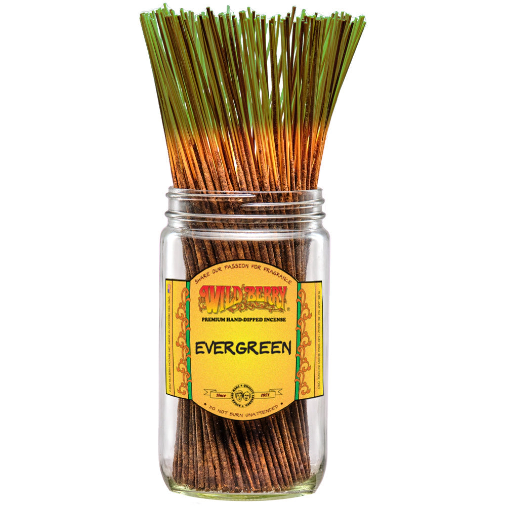 Wild Berry Evergreen Incense Sticks - 100 Count Hand-Dipped 11" Aromatic Incense
