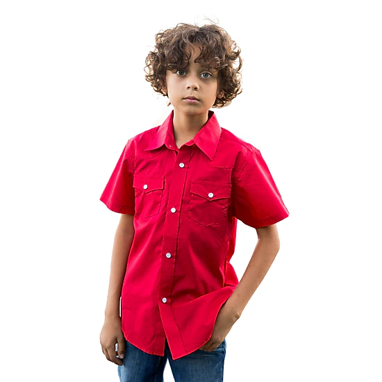 Gioberti Boy's Solid Short Sleeve Western Shirt