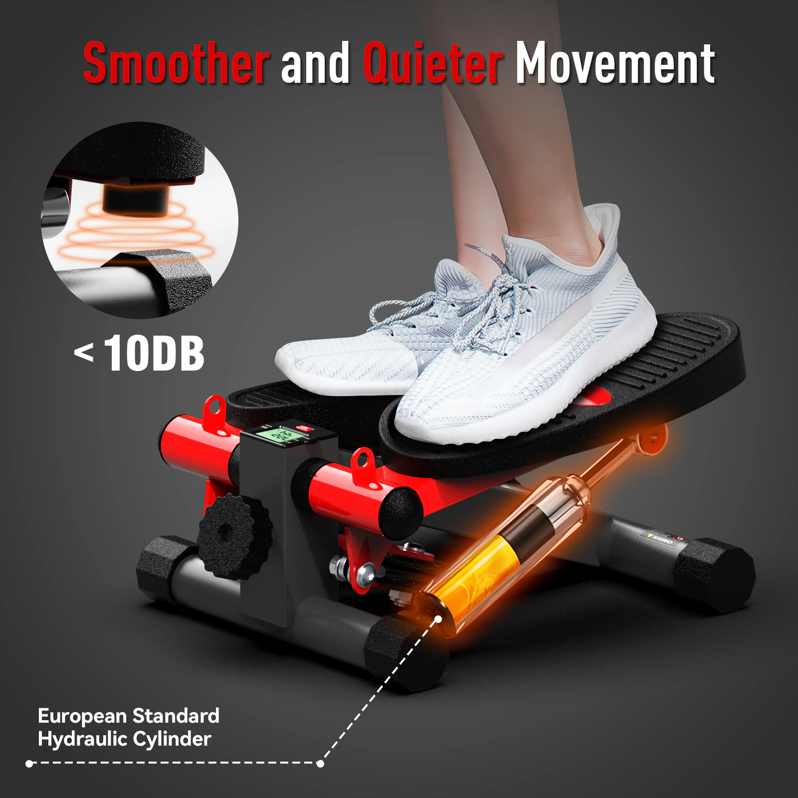 HARISON Mini Stepper with LCD Monitor, 330 LB Capacity, Portable Under Desk Stepper for Home Workout