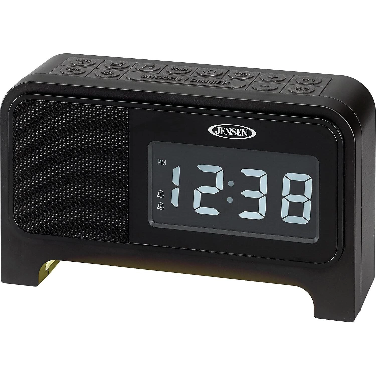 Jensen AM/FM Dual Alarm Clock Radio with Night Light & Soothing Sounds JCR-350