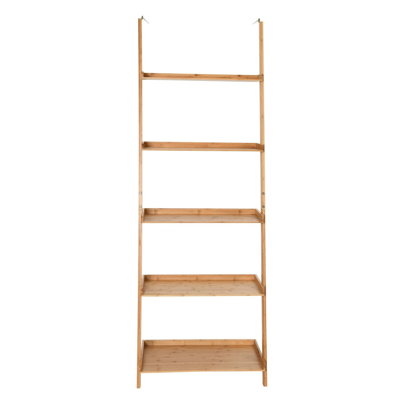 SlickBlue 5-Tier Leaning Wicker Shelf, Vertical Storage Rack