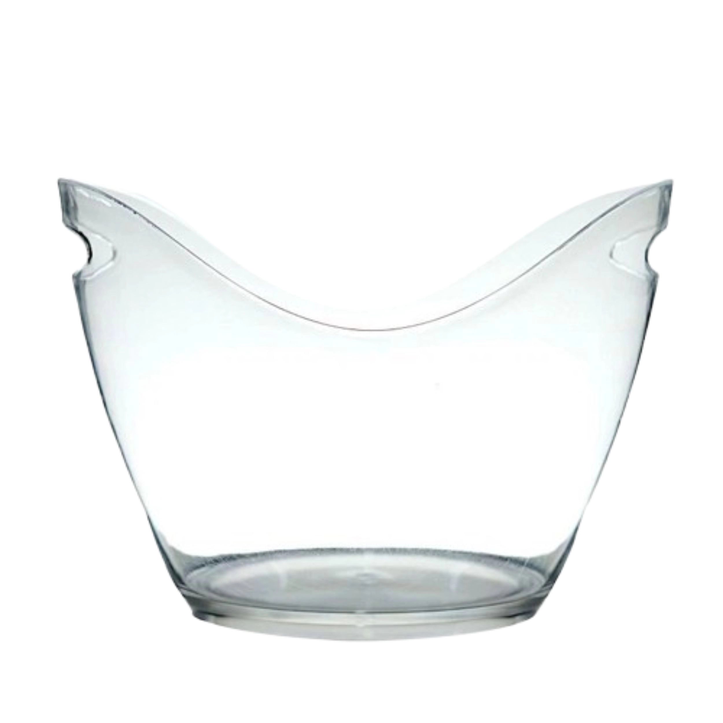 Home Collection 14 Inch Clear Plastic Ice Bucket with Handles 7 Liter