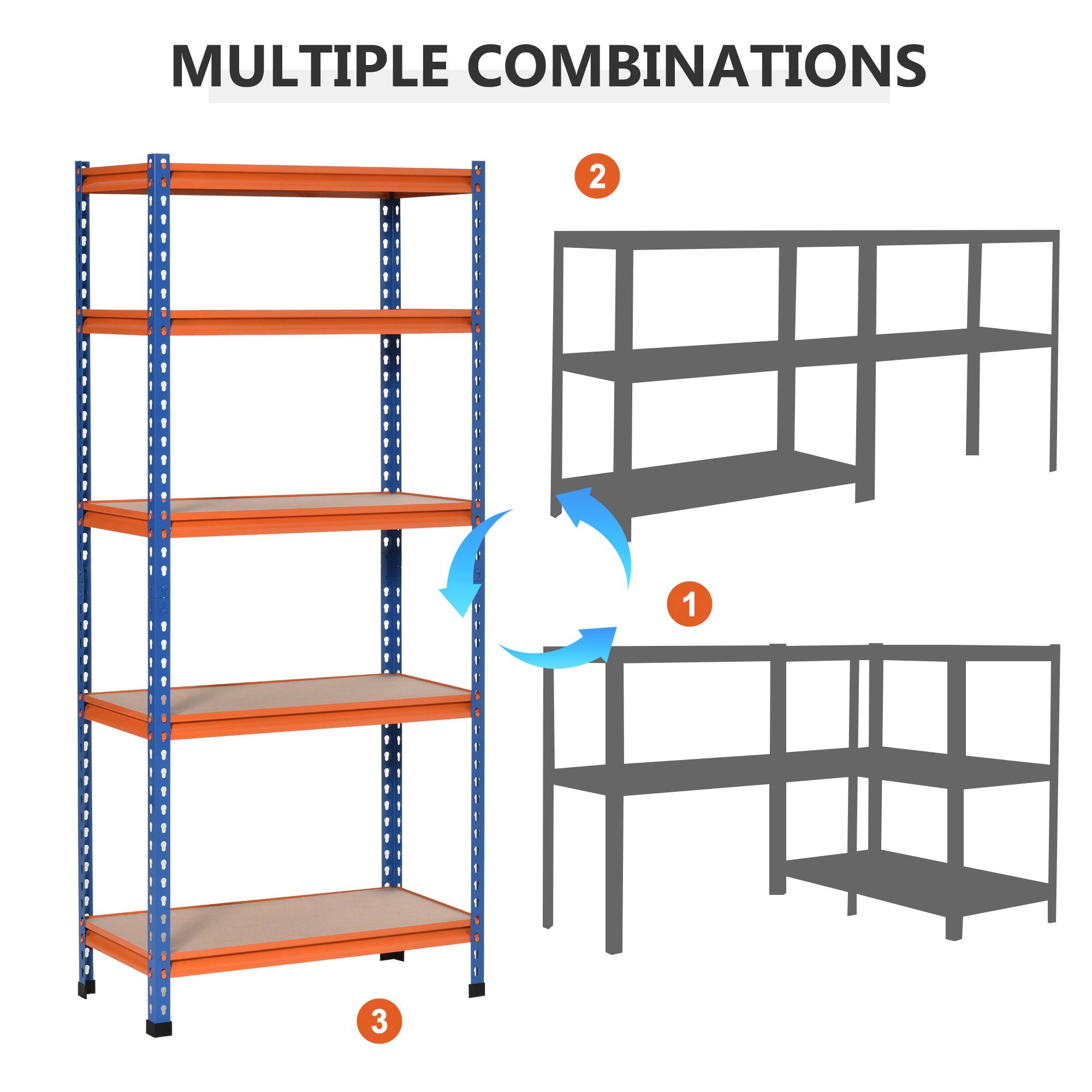Flynama Sturdy Storage Solution: Heavy Duty 5-Tier Adjustable Metal Shelf for Garage Workshop