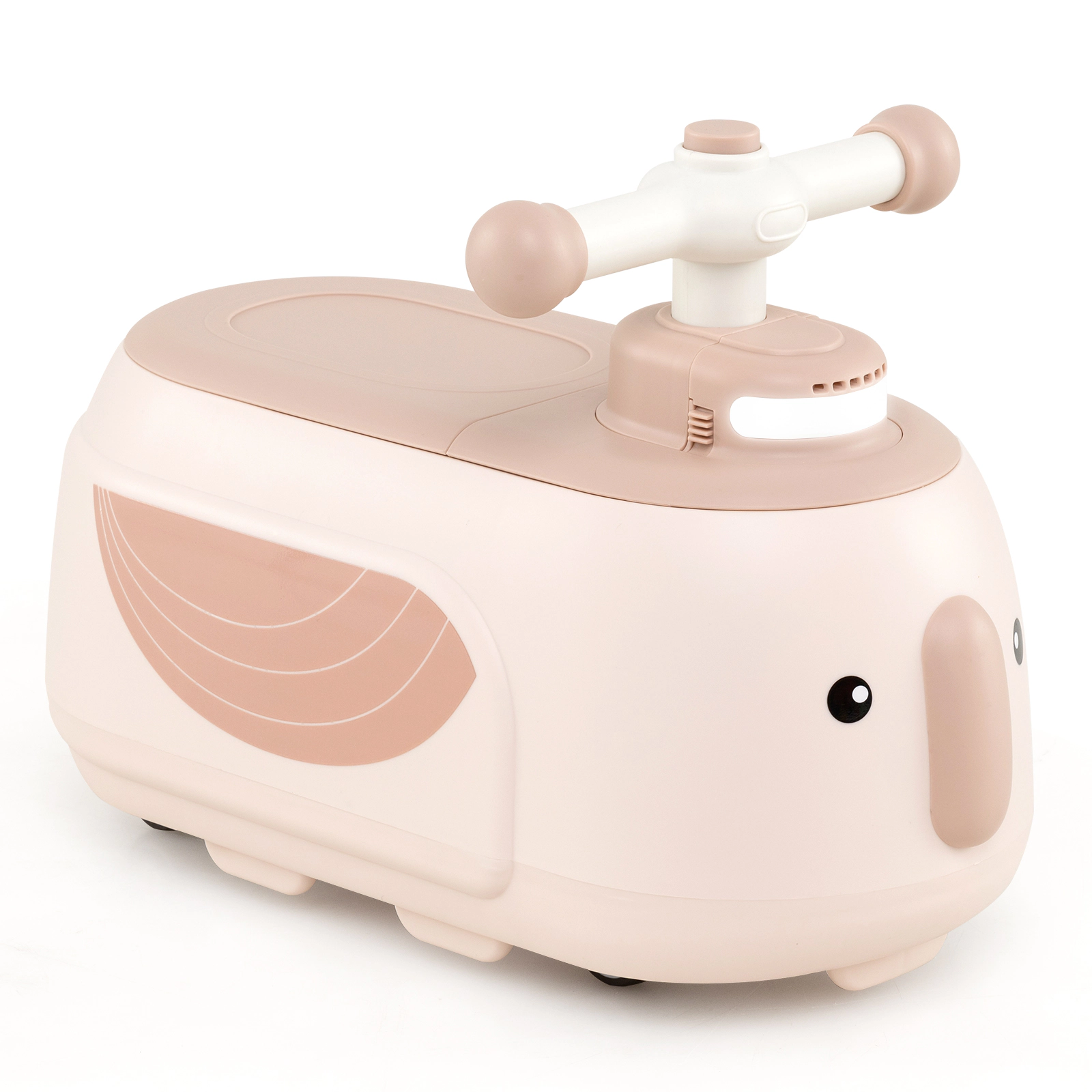 LJG Toddler Ride on Toy with Trailer and Light Music-Beige